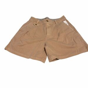 GAP Women's Beige Chino Shorts Pleated High Rise Size 14 Cotton Pockets